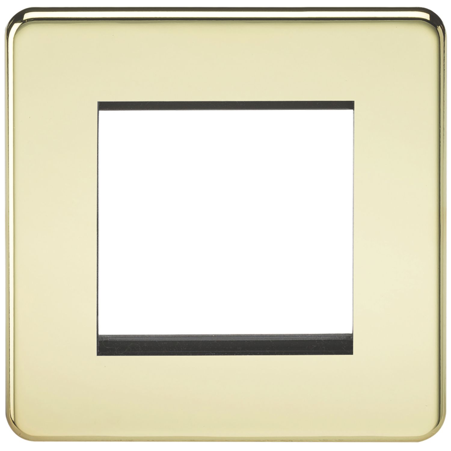 Knightsbridge Screwless 2-Module Modular Faceplate Polished Brass (825YA)