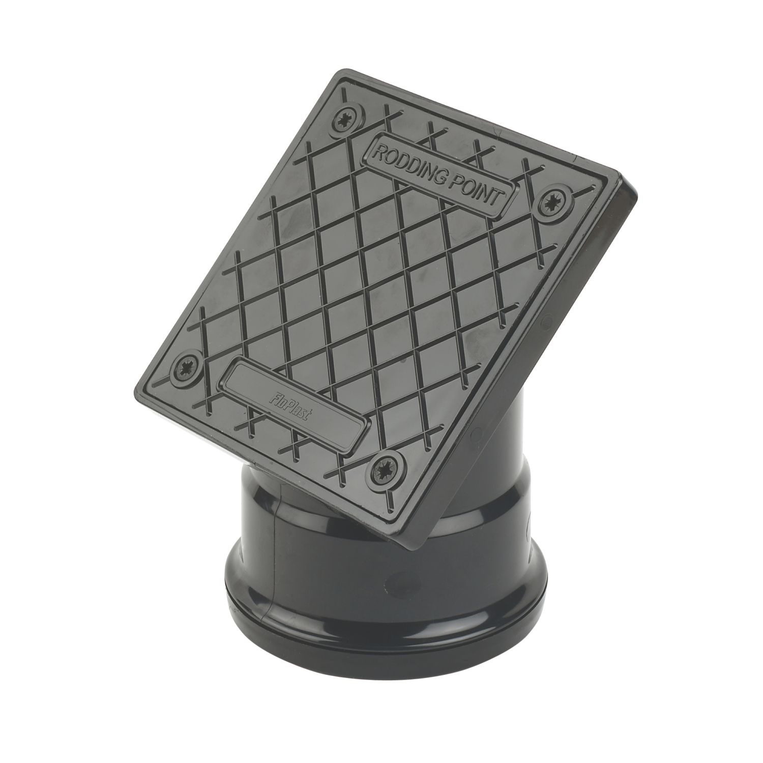 FloPlast Push-Fit Single Socket 45° Square Rodding Point (Socketed) 110mm (82622)