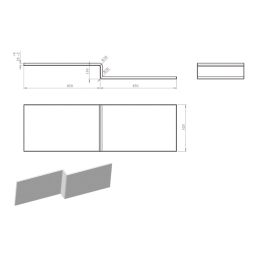 Essentials L-Shaped Shower Bath Front Panel 1700mm White Gloss