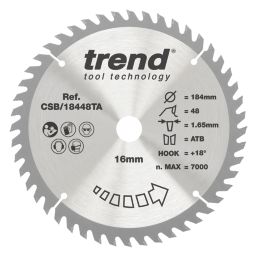 Trend  Wood/Chipboard/MDF Circular Saw Blade 184mm x 16mm 48T