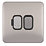 Schneider Electric Lisse Deco 13A Switched Fused Spur  Brushed Stainless Steel with Black Inserts