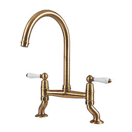 Clearwater Elegance Dual-Lever Mixer Tap Brushed Bronze PVD