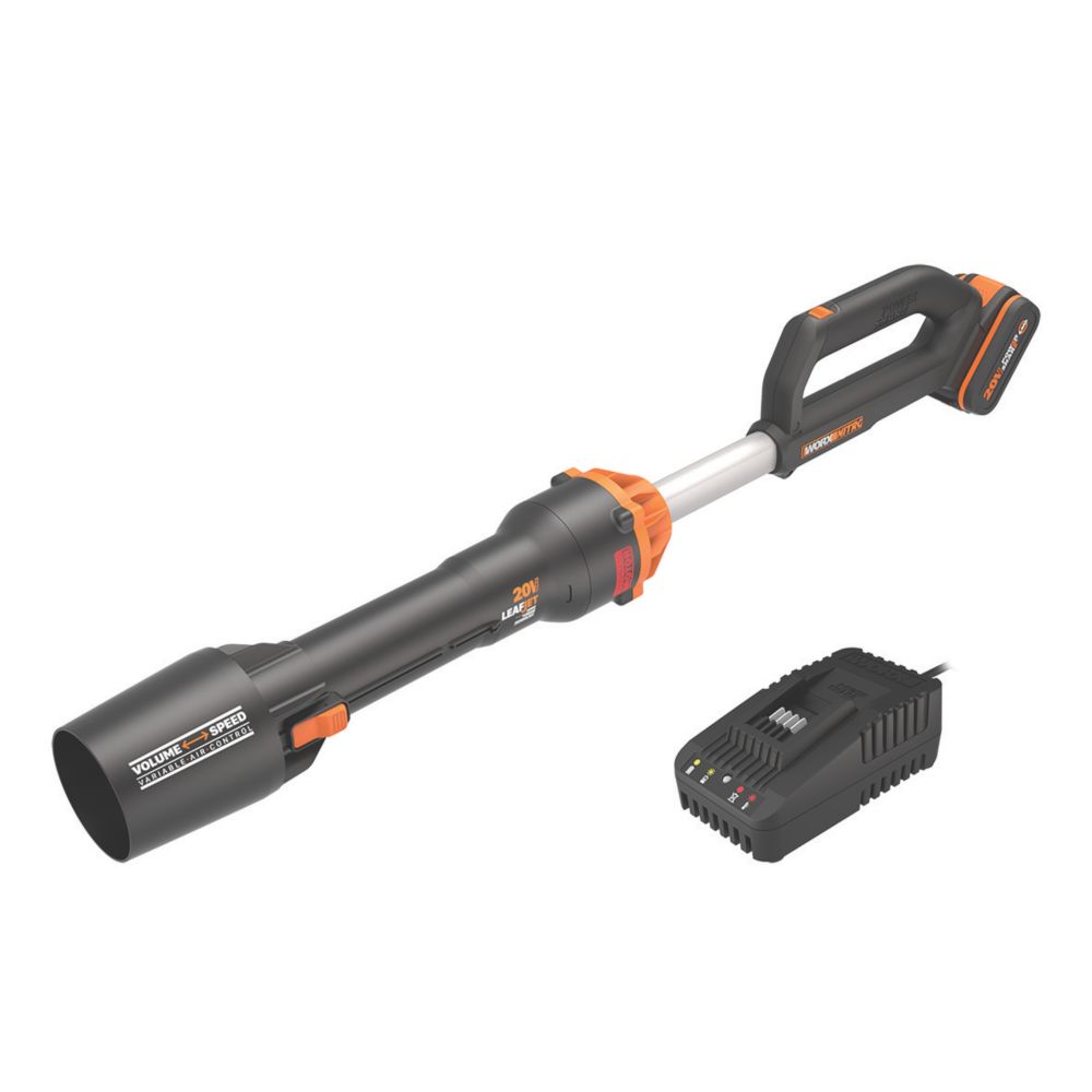 Worx LeafJet WG543E 20V 1 x 4.0Ah Lithium PowerShare Brushless Cordless Blower