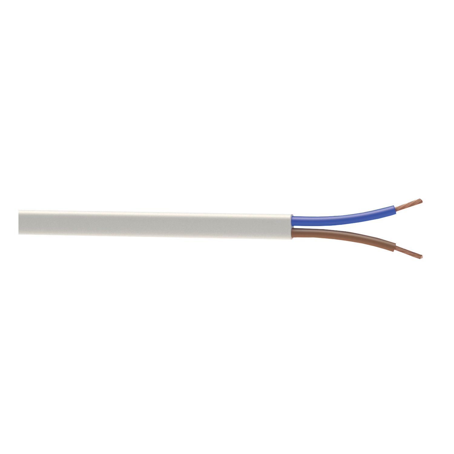 Time 2192Y White 2-Core 0.75mm² Flexible Cable 10m Coil (826JY)
