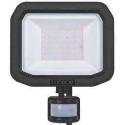 Luceco Castra Outdoor LED Floodlight With PIR Sensor Black 30W 3150lm