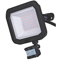 Luceco Castra Outdoor LED Floodlight With PIR Sensor Black 30W 3150lm