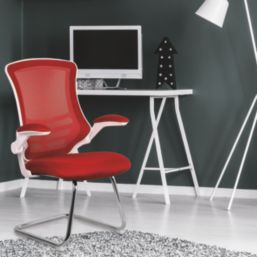 Nautilus Designs Luna Medium Back Cantilever/Visitor Chair Red