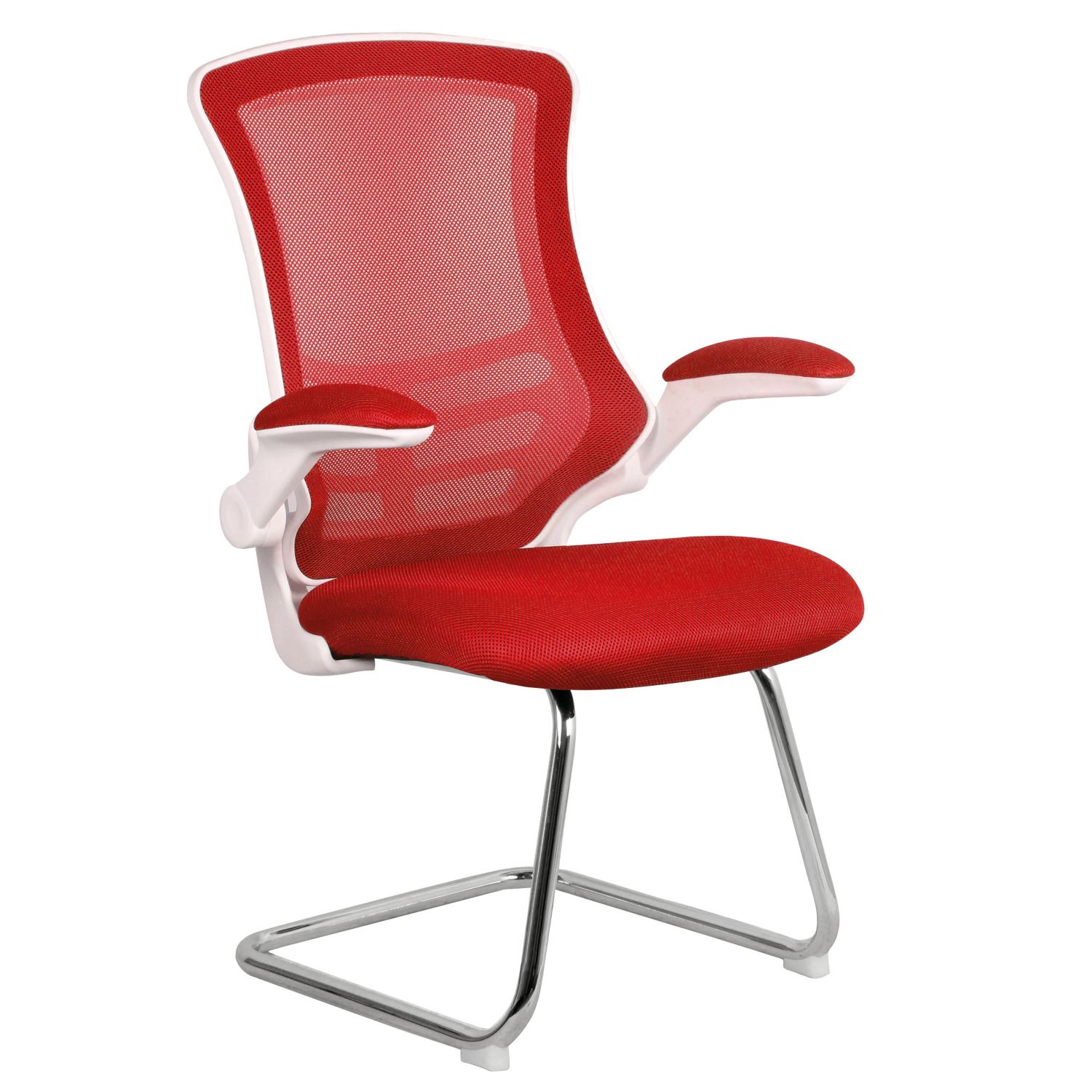 Nautilus Designs Luna Medium Back Cantilever/Visitor Chair Red (826PK)