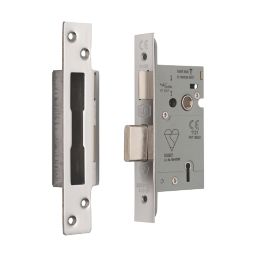 Smith & Locke Fire Rated  5 Lever Polished Chrome BS Sash Lock 65mm Case - 44mm Backset