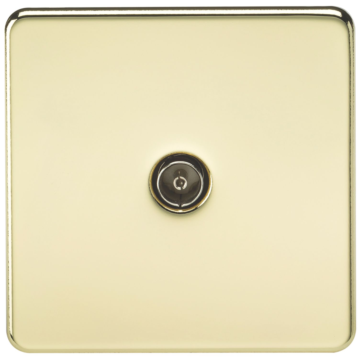Knightsbridge 1-Gang Coaxial TV Socket Polished Brass (826TY)