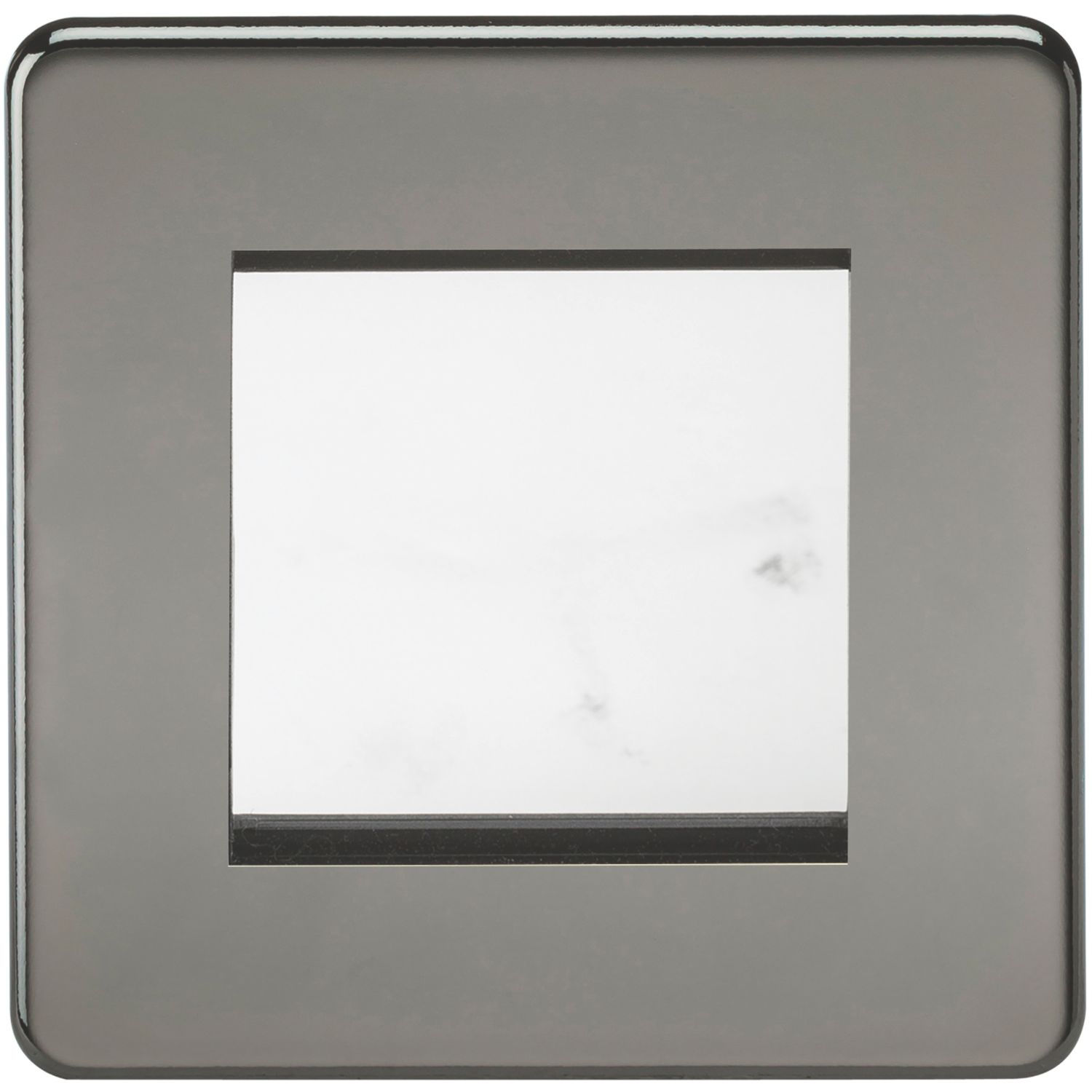 Knightsbridge Screwless 2-Module Modular Faceplate Black Nickel (826YA)