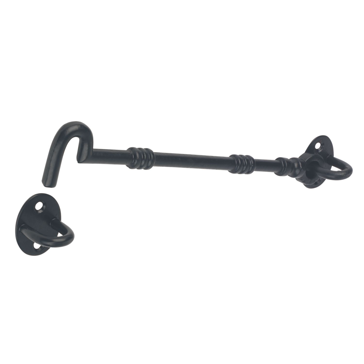 GateMate Cast Pattern Cabin Hook Black 200mm (826YV)