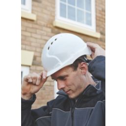 JSP EVO2 Mid Peak Slip-Ratchet Vented Safety Helmet White