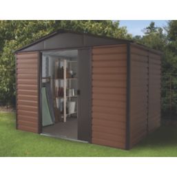 Yardmaster  9' 6" x 6' (Nominal) Apex Shiplap Metal Shed Brown