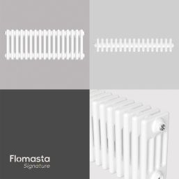 Flomasta 300mm x 785mm 2313BTU White Horizontal 4 Column Radiator