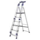 Werner Aluminium 1.89m 6 Step Platform Step Ladder With Handrail