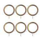Renaissance Antique Brass Metal Curtain Rings 19mm 6 Pack
