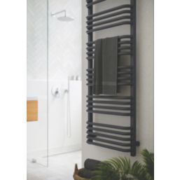 Terma 1580mm x 500mm 2728BTU Dark Grey Curved Electric Towel Radiator