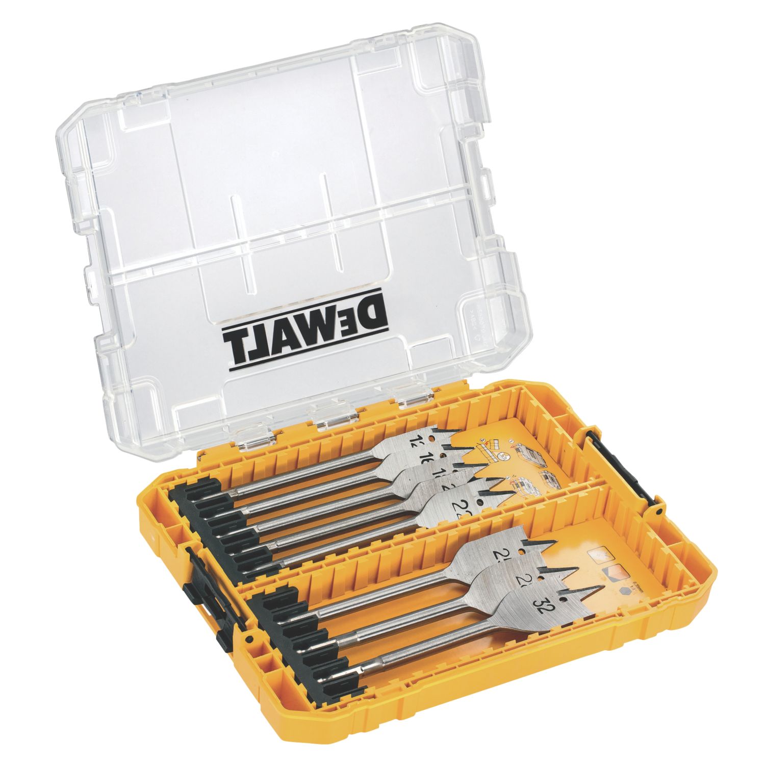 DeWalt Hex Shank Flat Wood Drill Bit Set 8 Pieces (827KJ)