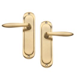 Designer Levers Mocho Fire Rated Latch Lever Door Handle Pair Antique Brass