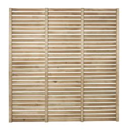 Forest  Single-Slatted  Fence Panels Natural Timber 6' x 6' Pack of 4
