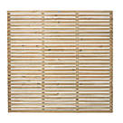 Forest  Single-Slatted  Garden Fence Panel Natural Timber 6' x 6' Pack of 4