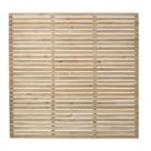 Forest  Single-Slatted  Fence Panels Natural Timber 6' x 6' Pack of 4