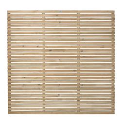 Forest  Single-Slatted  Fence Panels Natural Timber 6' x 6' Pack of 4