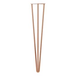 Rothley 3-Pin Hairpin Worktop Leg Polished Copper 710mm