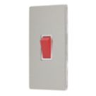 Contactum Lyric 45A 1-Gang DP Control Switch Brushed Steel  with White Inserts