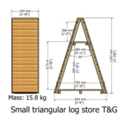 Shire Triangular T&G PT 2' 6" x 1' 6" (Nominal) Timber Log Store