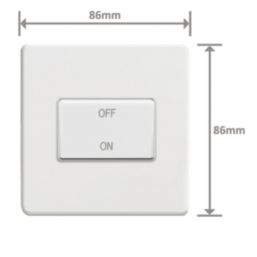 Varilight  10A 1-Gang 3-Pole Fan Isolator Switch White  with Colour-Matched Inserts