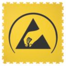 Ecotile ESD X-Joint Logo Interlocking Floor Tile Black / Yellow 7mm