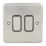 Hager Sollysta WRPS22BSB 10AX 2-Gang 2-Way Light Switch  Brushed Steel with Black Inserts