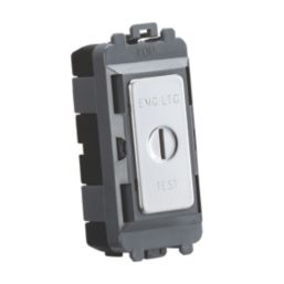 Knightsbridge  20AX Grid SP Emergency Lighting Test Key Switch Polished Chrome