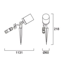 Sylvania YourHome Sylspike 830 Outdoor LED Adjustable Spike Light Black 6.7W 600lm
