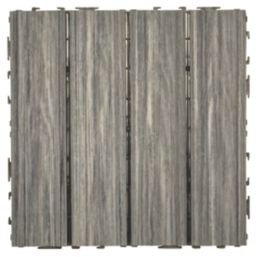 Apollo Grey Composite Interlocking Decking Tiles 24mm x 0.3m x 0.3m 9 Pack
