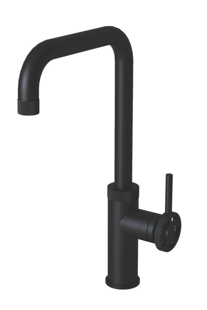 ETAL Caprise Industrial Style Kitchen Mixer Tap Matt Black Screwfix