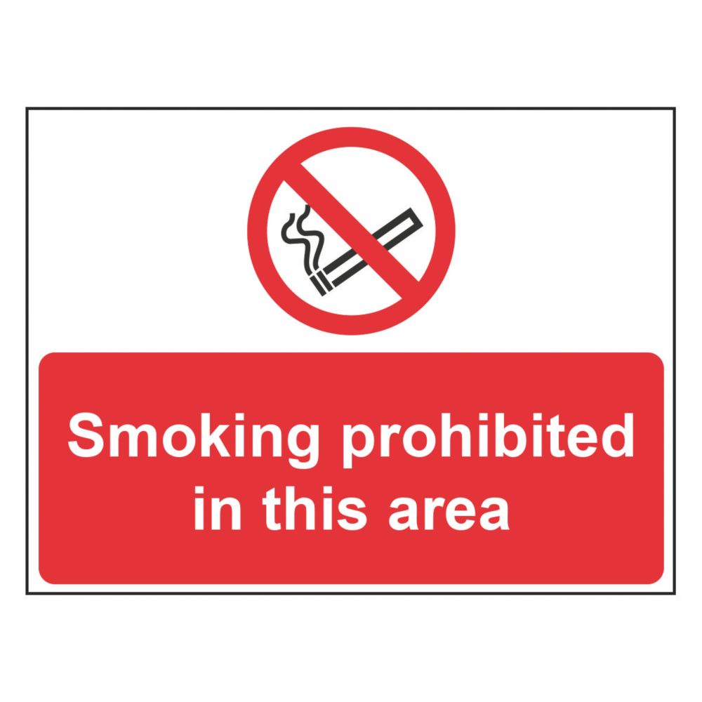 "Smoking Prohibited In This Area" Sign 450mm x 600mm