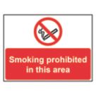 Essentials "Smoking Prohibited In This Area" Sign 450mm x 600mm
