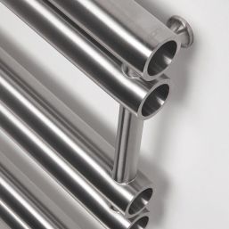 Time 990mm x 500mm 1994BTU Silver Flat Designer Towel Radiator