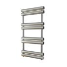 Time 990mm x 500mm 1994BTU Silver Flat Designer Towel Radiator
