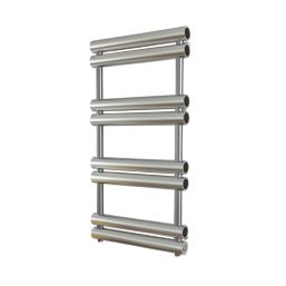 Time 990mm x 500mm 1994BTU Silver Flat Designer Towel Radiator