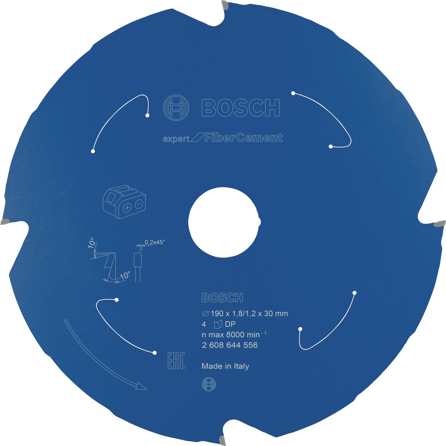 Bosch Expert Fibre Cement Circular Saw Blade 190mm x 30mm 4T (828KP)