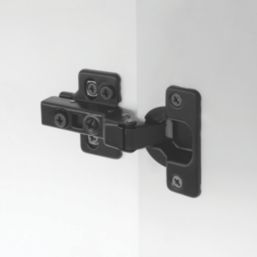Eclipse 3D Adjustable Soft-Close Steel 105° Half Overlay Matt Black Cabinet Hinges 62mm 2 Pack