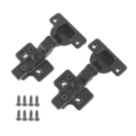 Eclipse 3D Adjustable Soft-Close Steel 105° Half Overlay Matt Black Cabinet Hinges 62mm 2 Pack