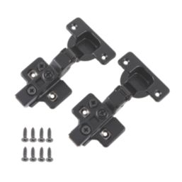 Eclipse 3D Adjustable Soft-Close Steel 105° Half Overlay Matt Black Cabinet Hinges 62mm 2 Pack
