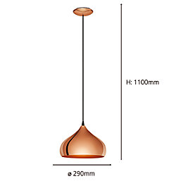 Eglo Hapton Single Pendant Light Copper
