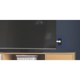 British General Evolve 1-Gang Coaxial TV / FM Socket Blue with Black Inserts