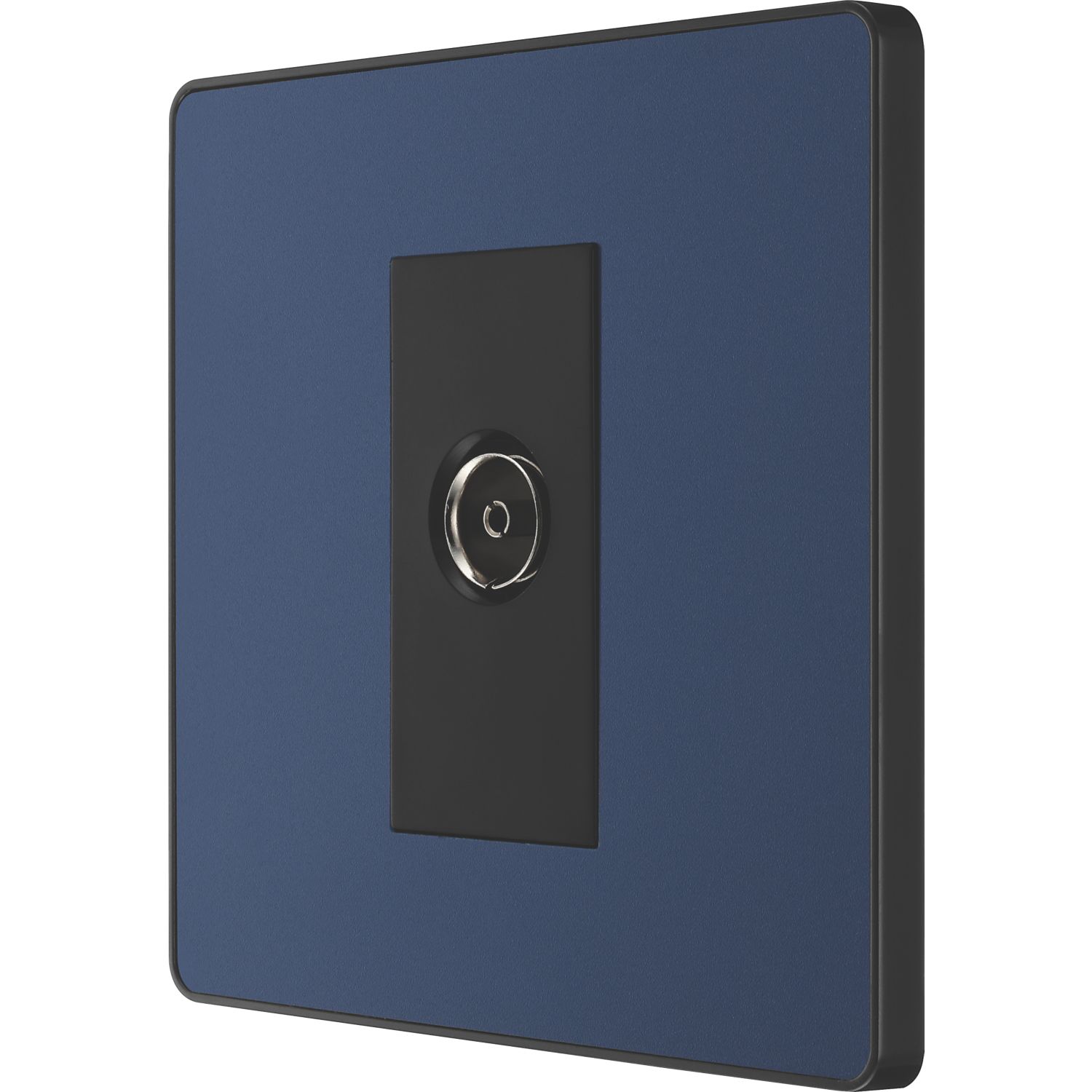 British General Evolve 1-Gang Coaxial TV / FM Socket Blue with Black Inserts (828RF)